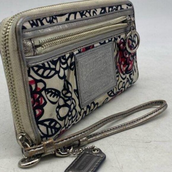 Coach Poppy Graffiti Floral Wristlet Wallet - Picture 2 of 15